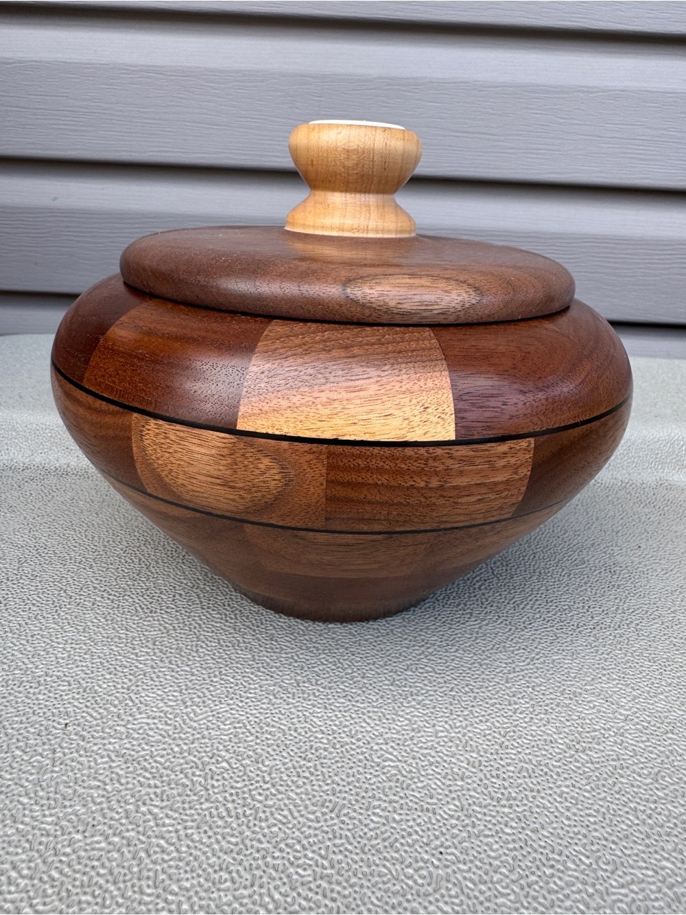 Beads of Courage Handcrafted Wooden Lidded Bowl Trinket Dish by Jim Thorne